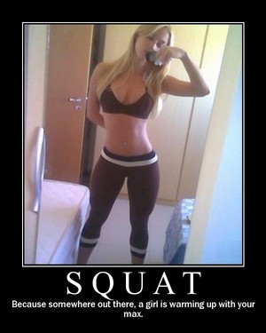 Female doing squats at the Apollo Beach gym.